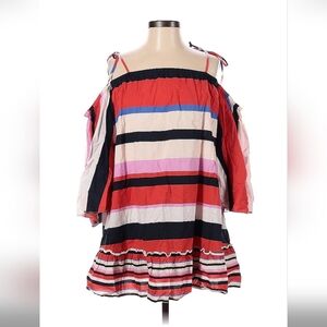 Nicholas Striped Off-Shoulder Dress Size 2, 100% Cotton